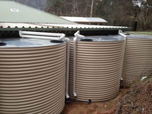 Round steel rainwater tanks