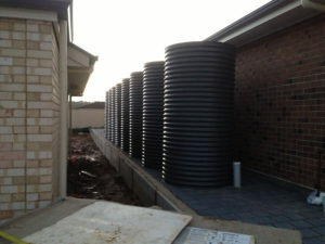 Round steel rainwater tanks