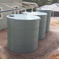 Round steel rainwater tanks