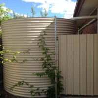 Round steel rainwater tanks