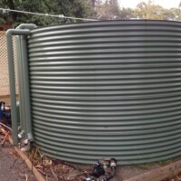 Round steel rainwater tanks