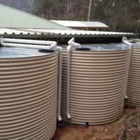 Round steel rainwater tanks